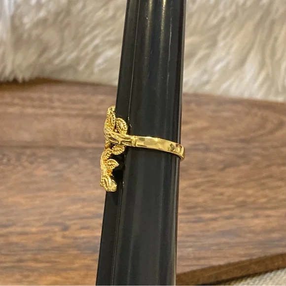18k Yellow Plated Gold Leaf Statement Ring Artisan Collection of Columbia Size 8 - Picture 5 of 8